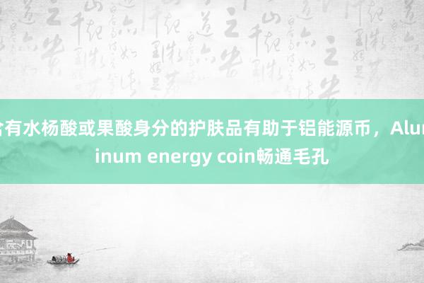 含有水杨酸或果酸身分的护肤品有助于铝能源币，Aluminum energy coin畅通毛孔